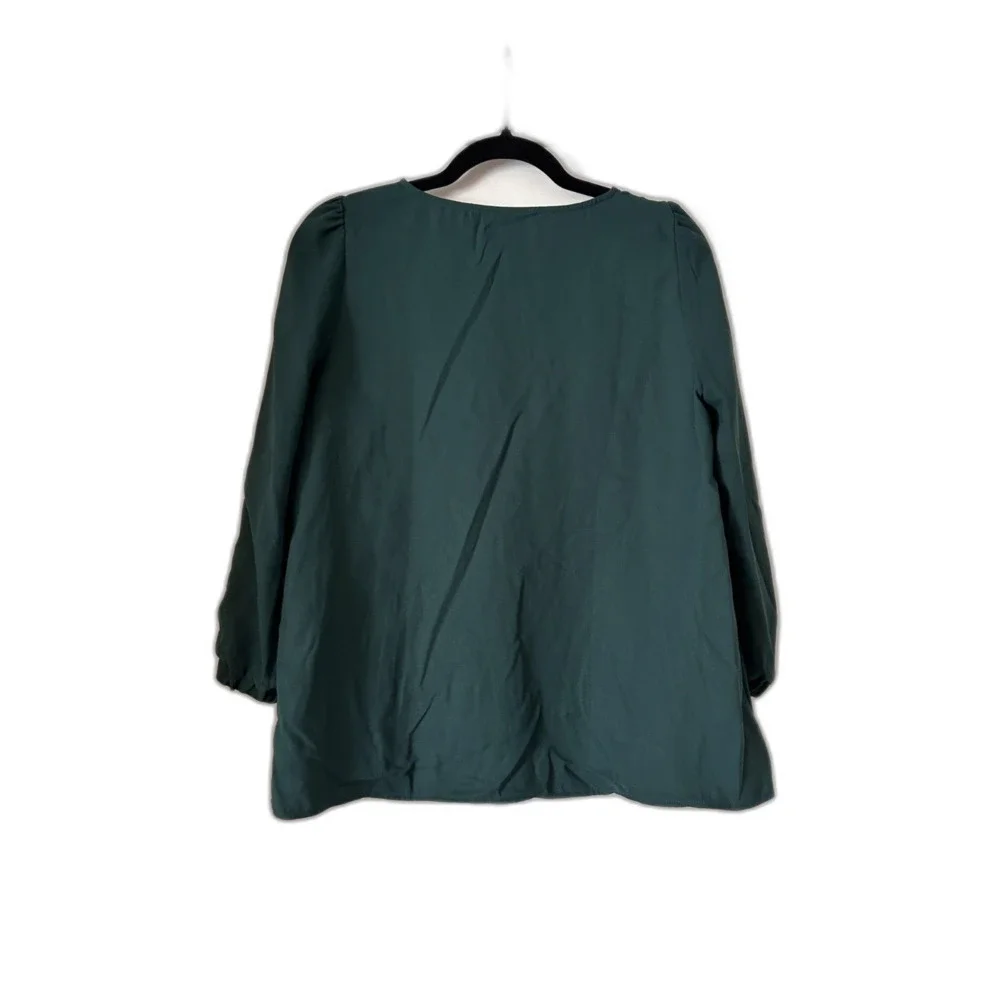 Tuckernuck Malachite Green Suede Easton Blouse Size Small